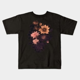 lighting outline flowers Kids T-Shirt